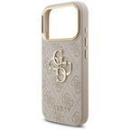 Guess 4G Big 4G Classic Logo Big Strap Metal Buttons dėklas iPhone 17 Pro - Rožinė -- iPhone 17 Pro