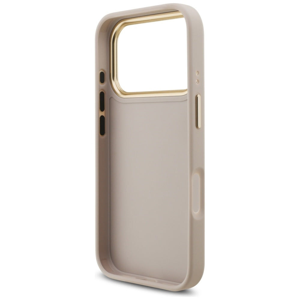 Guess 4G Big 4G Classic Logo Big Strap Metal Buttons dėklas iPhone 17 Pro - Rožinė -- iPhone 17 Pro