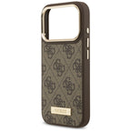 Guess 4G Logo Plate MagSafe dėklas iPhone 17 Pro - rudas -- iPhone 17 Pro