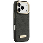 Guess 4G Logo Plate MagSafe dėklas iPhone 17 Pro - juodas -- iPhone 17 Pro