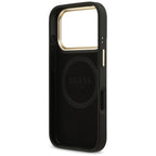 Guess 4G Logo Plate MagSafe dėklas iPhone 17 Pro - juodas -- iPhone 17 Pro