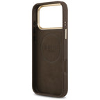 Guess 4G Logo Plate MagSafe dėklas iPhone 17 Pro Max - rudas -- iPhone 17 Pro Max