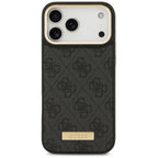 Guess 4G Logo Plate MagSafe dėklas iPhone 17 Pro Max - juodas -- iPhone 17 Pro Max