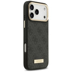 Guess 4G Logo Plate MagSafe dėklas iPhone 17 Pro Max - juodas -- iPhone 17 Pro Max