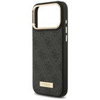 Guess 4G Logo Plate MagSafe dėklas iPhone 17 Pro Max - juodas -- iPhone 17 Pro Max