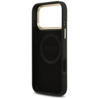 Guess 4G Logo Plate MagSafe dėklas iPhone 17 Pro Max - juodas -- iPhone 17 Pro Max