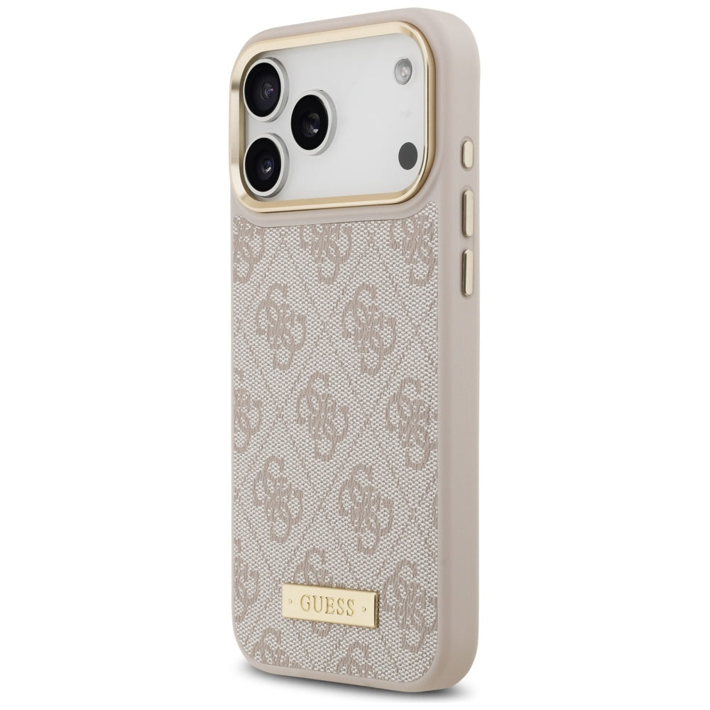 Guess 4G Logo Plate MagSafe dėklas iPhone 17 Pro Max - Rožinis -- iPhone 17 Pro Max