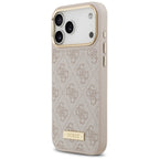 Guess 4G Logo Plate MagSafe dėklas iPhone 17 Pro Max - Rožinis -- iPhone 17 Pro Max