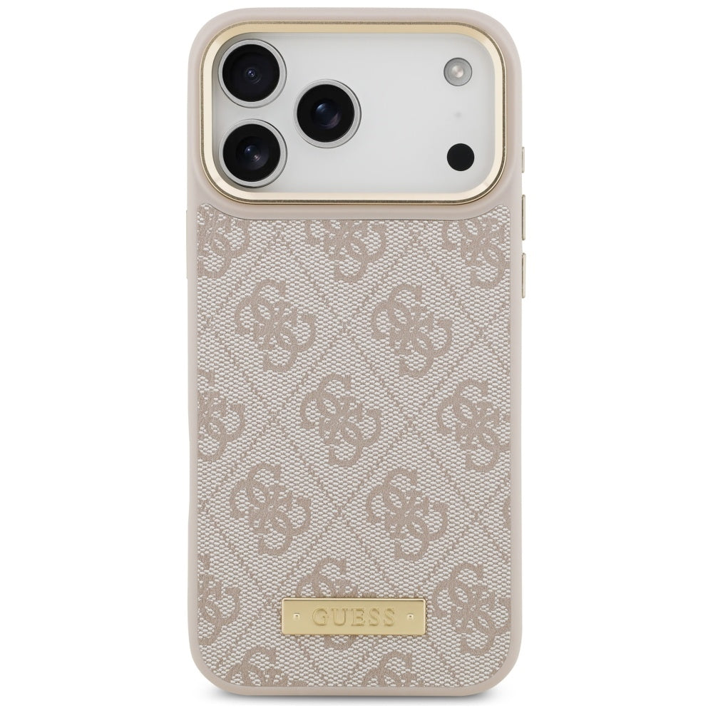 Guess 4G Logo Plate MagSafe dėklas iPhone 17 Pro Max - Rožinis -- iPhone 17 Pro Max