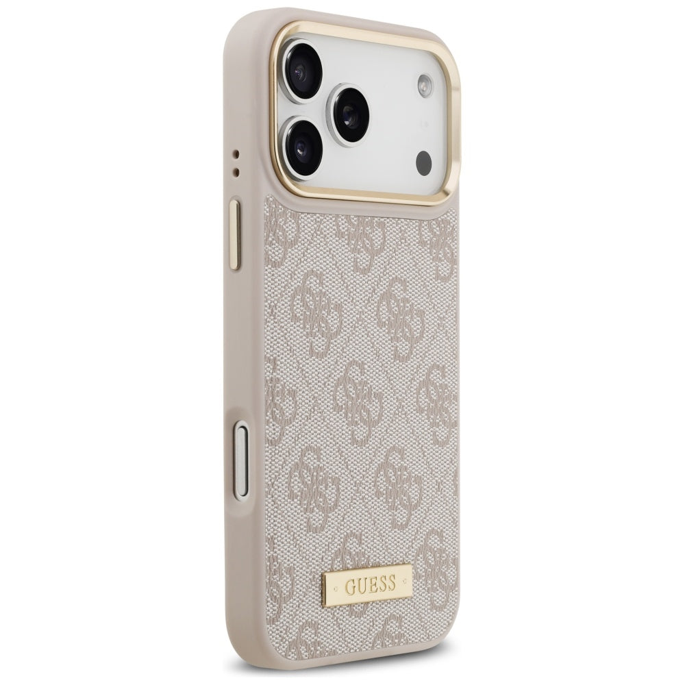 Guess 4G Logo Plate MagSafe dėklas iPhone 17 Pro Max - Rožinis -- iPhone 17 Pro Max