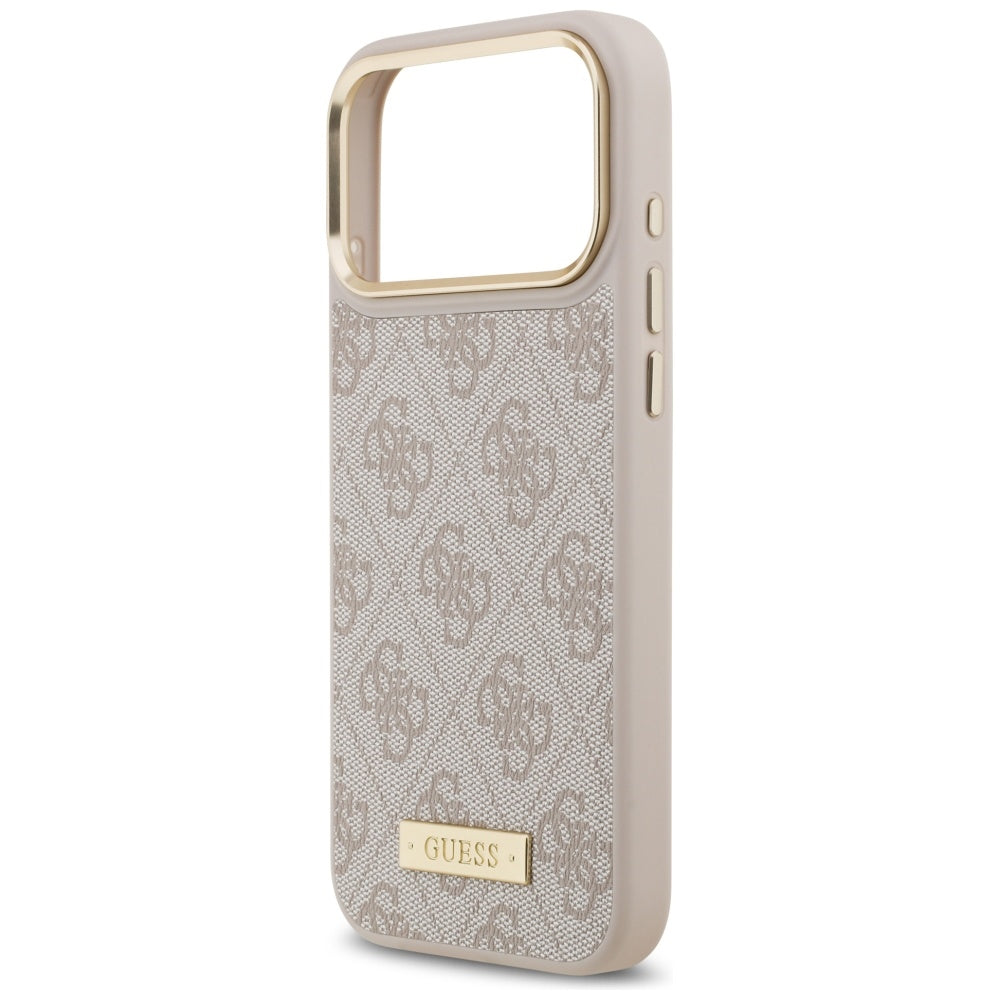 Guess 4G Logo Plate MagSafe dėklas iPhone 17 Pro Max - Rožinis -- iPhone 17 Pro Max