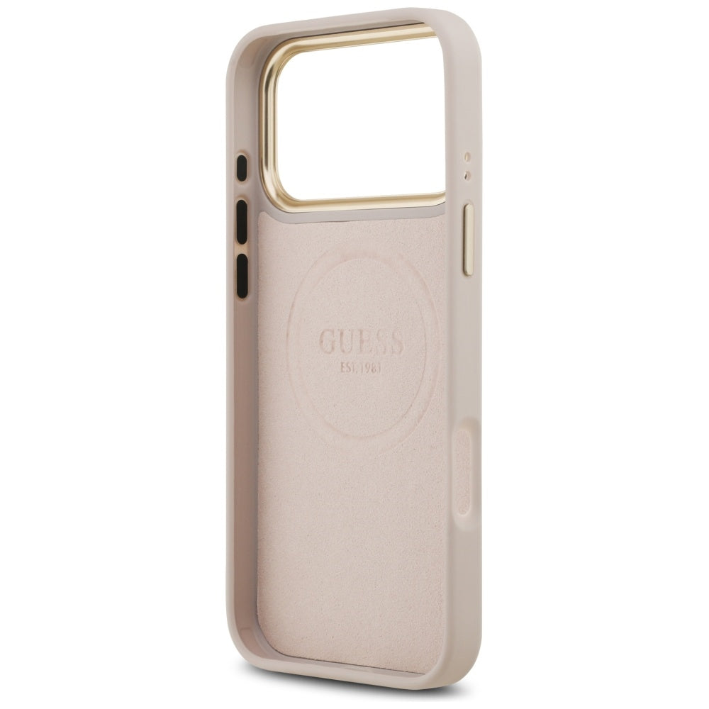 Guess 4G Logo Plate MagSafe dėklas iPhone 17 Pro Max - Rožinis -- iPhone 17 Pro Max