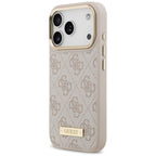 Guess 4G Logo Plate MagSafe dėklas iPhone 17 Pro - Rožinis -- iPhone 17 Pro