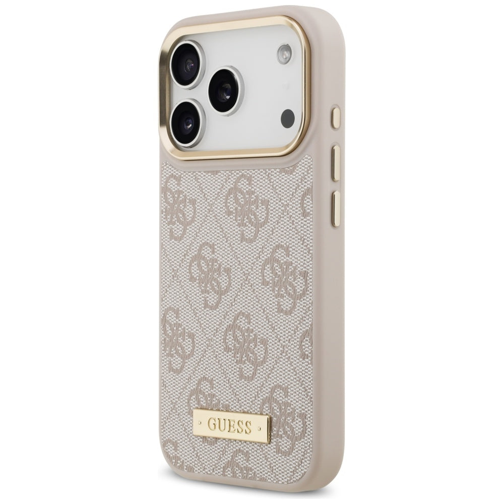 Guess 4G Logo Plate MagSafe dėklas iPhone 17 Pro - Rožinis -- iPhone 17 Pro