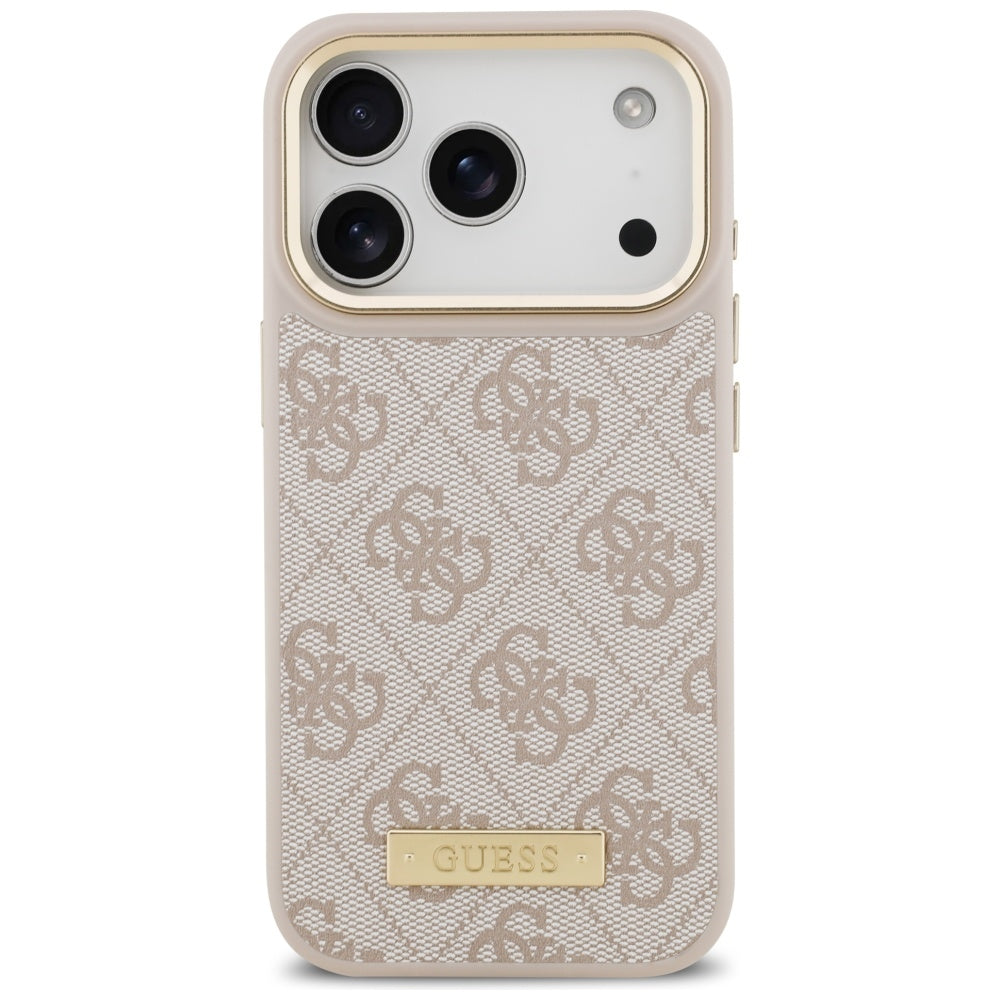 Guess 4G Logo Plate MagSafe dėklas iPhone 17 Pro - Rožinis -- iPhone 17 Pro