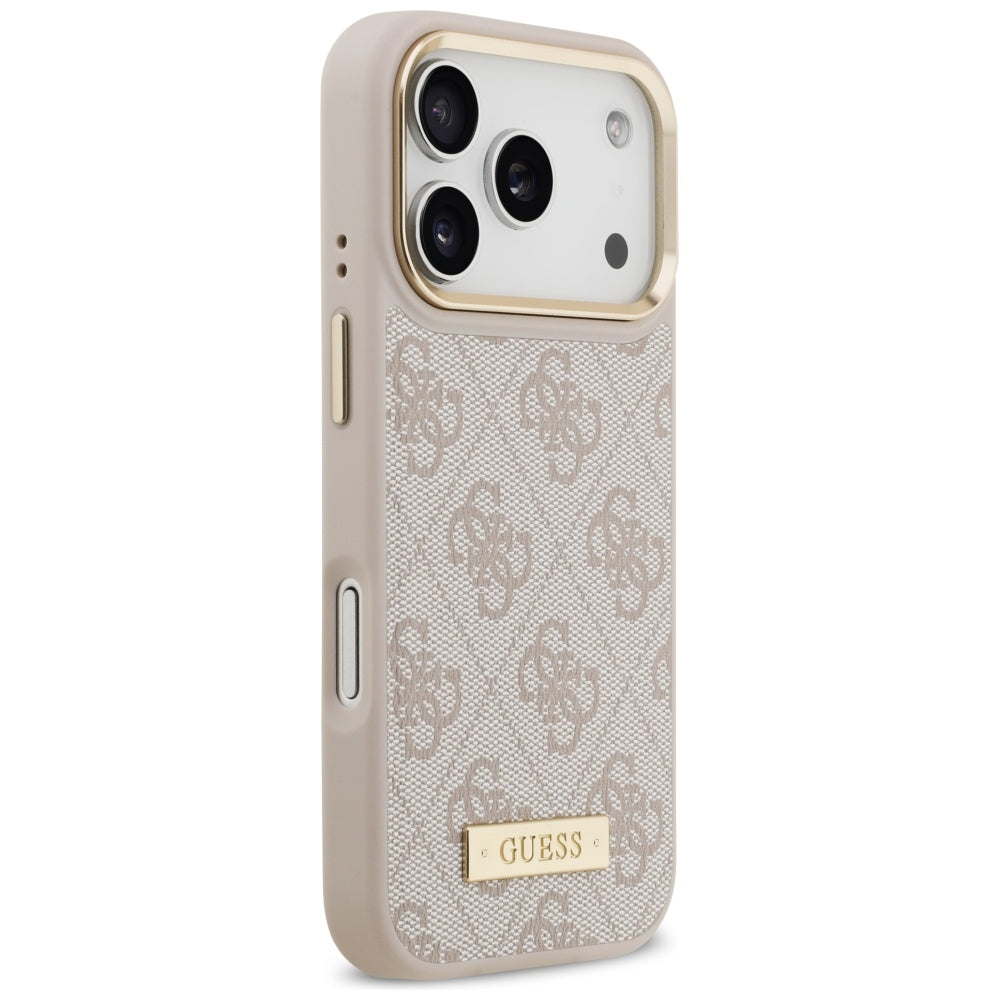 Guess 4G Logo Plate MagSafe dėklas iPhone 17 Pro - Rožinis -- iPhone 17 Pro