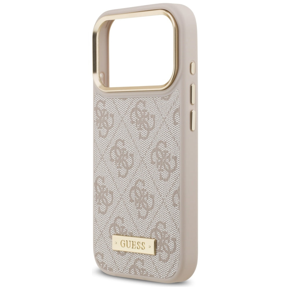 Guess 4G Logo Plate MagSafe dėklas iPhone 17 Pro - Rožinis -- iPhone 17 Pro