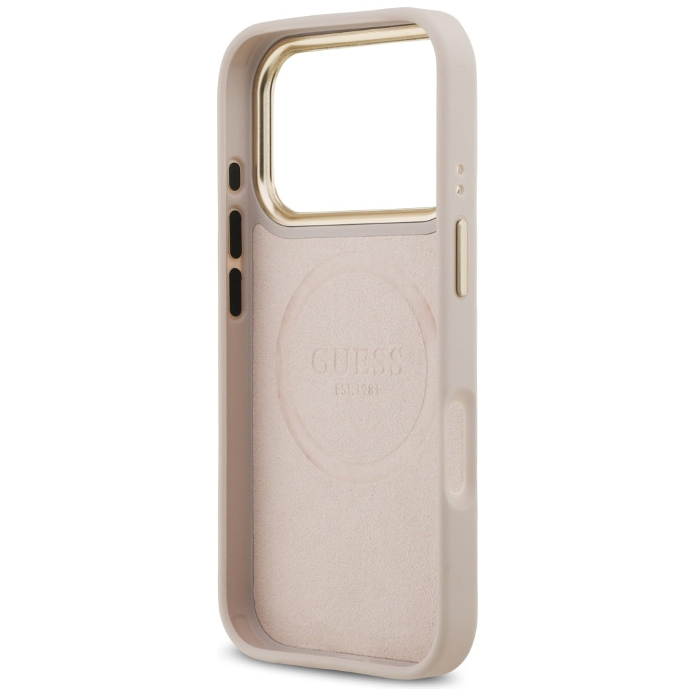 Guess 4G Logo Plate MagSafe dėklas iPhone 17 Pro - Rožinis -- iPhone 17 Pro