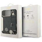 Guess 4G Srtass Logo & Big Strap Metal Buttons MagSafe dėklas iPhone 17 Pro Max - Juoda -- iPhone 17 Pro Max