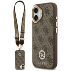 Guess 4G Strass Logo & Big Strap Metal Buttons MagSafe dėklas iPhone 17 - Ruda -- iPhone 17