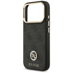 Guess 4G Strass Logo & Big Strap Metal Buttons MagSafe dėklas iPhone 17 Pro - Juoda -- iPhone 17 Pro
