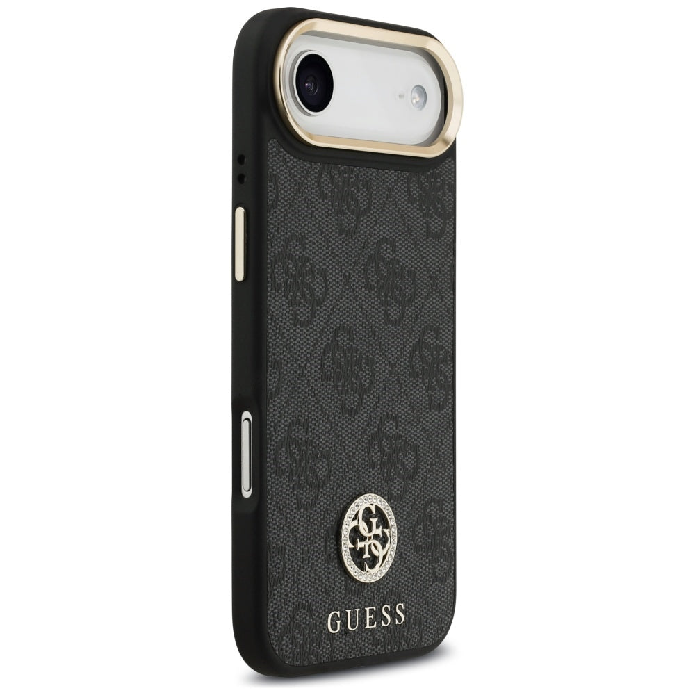 Guess 4G Strass Logo & Big Strap Metal Buttons MagSafe dėklas iPhone Air - Juodas -- iPhone Air