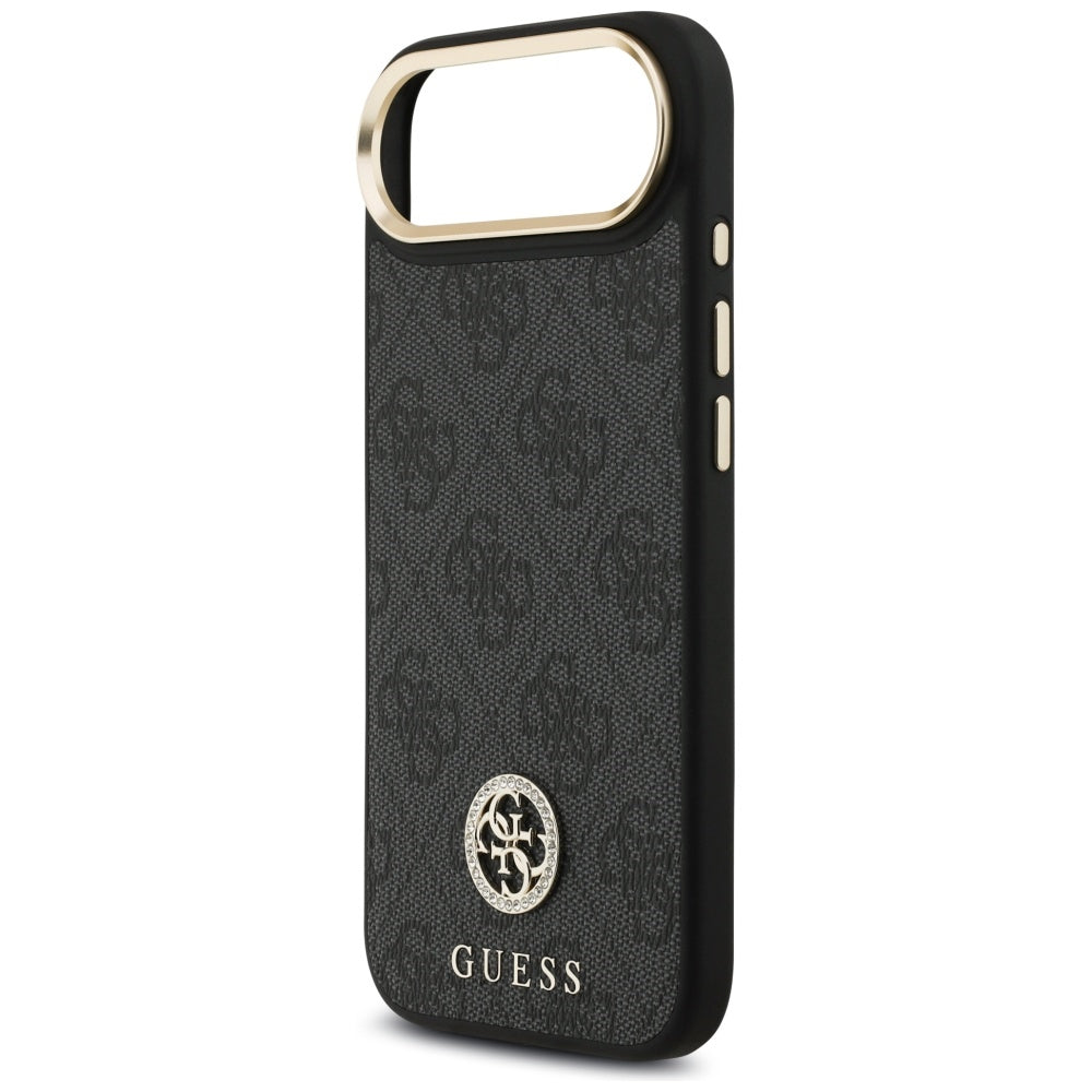 Guess 4G Strass Logo & Big Strap Metal Buttons MagSafe dėklas iPhone Air - Juodas -- iPhone Air
