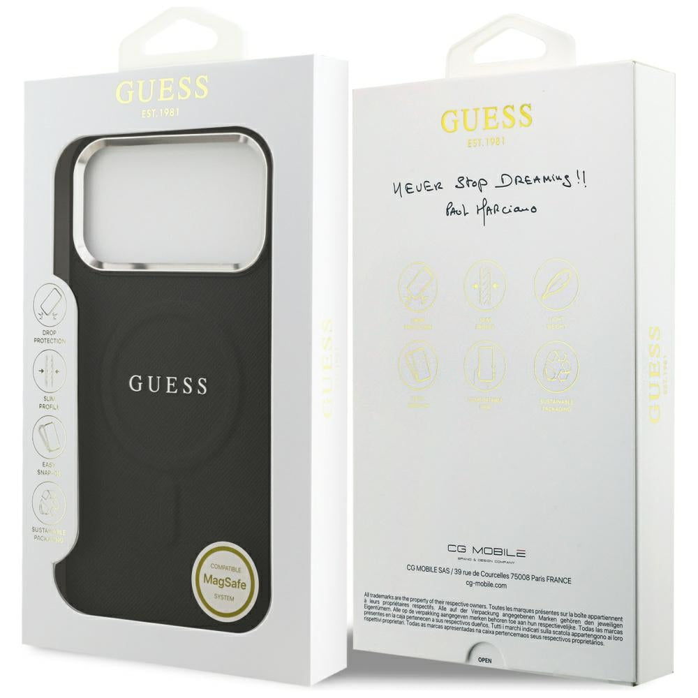 Guess MagSafe dėklas iPhone 17 Pro Max – juodas -- iPhone 17 Pro Max