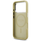 Guess Glitter Triangle Logo MagSafe dėklas iPhone 17 Pro - Auksinis -- iPhone 17 Pro