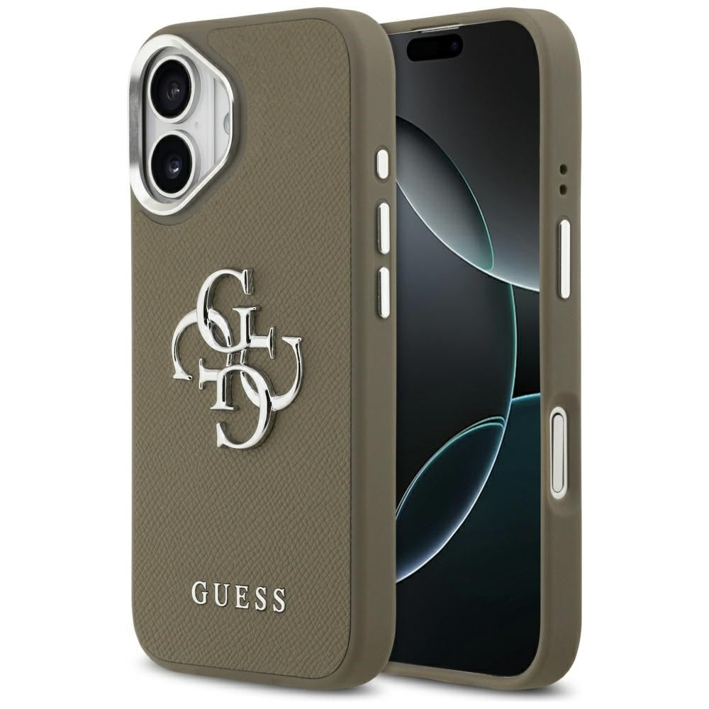 Guess Grained Big 4G Classic Logo iPhone 17 dėklas - Ruda -- iPhone 17