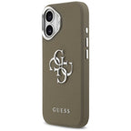 Guess Grained Big 4G Classic Logo iPhone 17 dėklas - Ruda -- iPhone 17