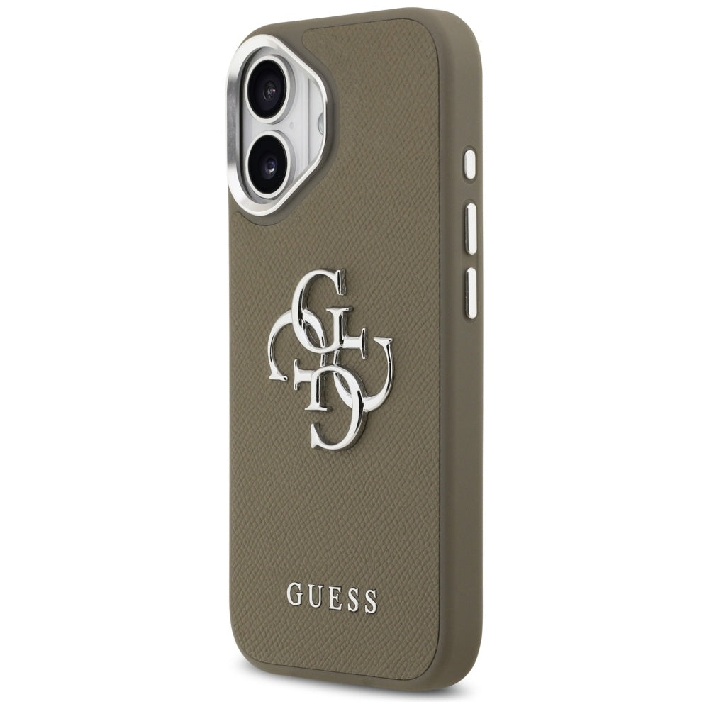Guess Grained Big 4G Classic Logo iPhone 17 dėklas - Ruda -- iPhone 17
