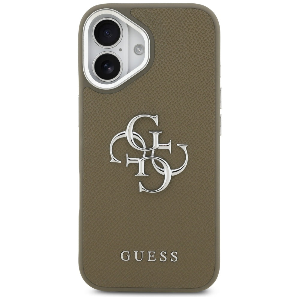Guess Grained Big 4G Classic Logo iPhone 17 dėklas - Ruda -- iPhone 17