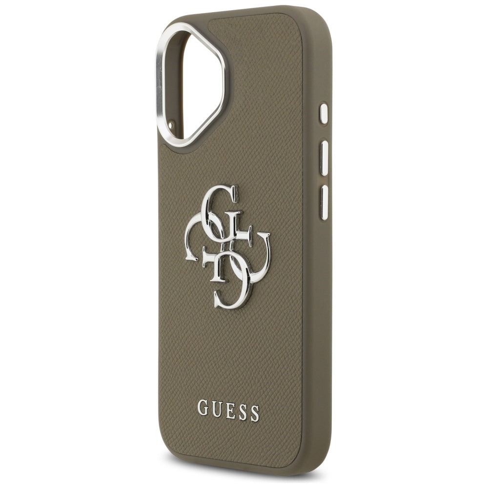 Guess Grained Big 4G Classic Logo iPhone 17 dėklas - Ruda -- iPhone 17