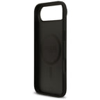 Guess Grained Flowers Classic Logo MagSafe dėklas, skirtas iPhone Air - black