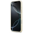 Guess Grained Strass Logo MagSafe dėklas iPhone 17 Pro Max - Smėlinė -- iPhone 17 Pro Max
