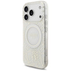 Guess IML Flowers Electro Pearl Strap MagSafe dėklas iPhone 17 Pro - Baltas -- iPhone 17 Pro