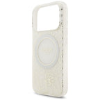 Guess IML Flowers Electro Pearl Strap MagSafe dėklas iPhone 17 Pro - Baltas -- iPhone 17 Pro