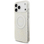 Guess IML Flowers Electro Pearl Strap MagSafe dėklas iPhone 17 Pro Max - Balta -- iPhone 17 Pro Max