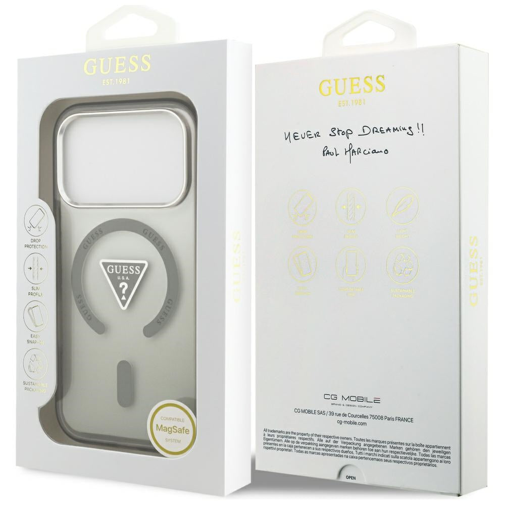 Guess IML Gradient Triangle Logo MagSafe dėklas iPhone 17 Pro - žalia -- iPhone 17 Pro