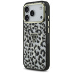 Guess Leopard Glitter MagSafe dėklas iPhone 17 Pro - Juodas -- iPhone 17 Pro