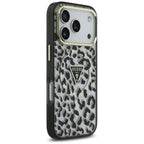 Guess Leopard Glitter MagSafe dėklas iPhone 17 Pro - Juodas -- iPhone 17 Pro