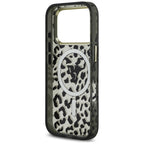 Guess Leopard Glitter MagSafe dėklas iPhone 17 Pro - Juodas -- iPhone 17 Pro