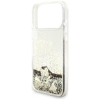 Guess Liq. Glitter 4 Charms dėklas iPhone 17 Pro Max - Auksinė -- iPhone 17 Pro Max
