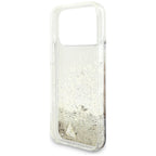 Guess Liq. Glitter 4 Charms dėklas iPhone 17 Pro Max - Auksinė -- iPhone 17 Pro Max
