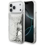 Guess Liq. Glitter 4 Charms dėklas iPhone 17 Pro Max - Sidabrinė -- iPhone 17 Pro Max
