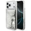 Guess Liq. Glitter 4 Charms dėklas iPhone 17 Pro Max - Sidabrinė -- iPhone 17 Pro Max
