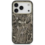 Guess Python Pattern MagSafe dėklas iPhone 17 Pro – rudas -- iPhone 17 Pro