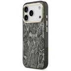 Guess Python Pattern MagSafe dėklas, skirtas iPhone 17 Pro – Juodas -- iPhone 17 Pro