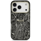 Guess Python Pattern MagSafe dėklas, skirtas iPhone 17 Pro – Juodas -- iPhone 17 Pro